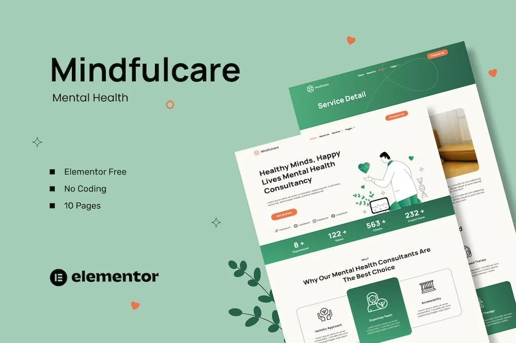 Mindfulcare – Mental Health Consultant Template