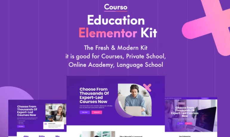 Courso – Online University & Courses Elementor Template