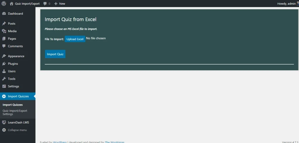 LearnDash Quiz Import Export