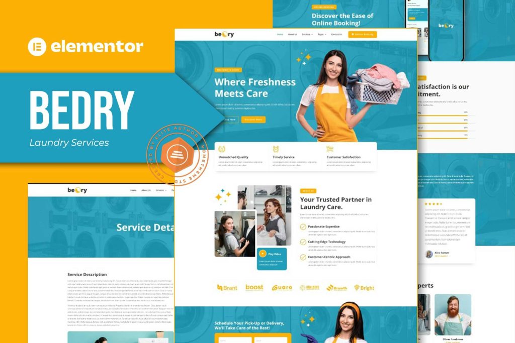 Bedry – Laundry Services Elementor Pro Template