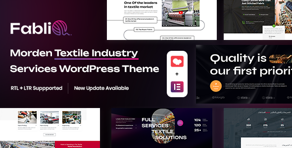 Fablio – Textile Industry WordPress Theme + RTL