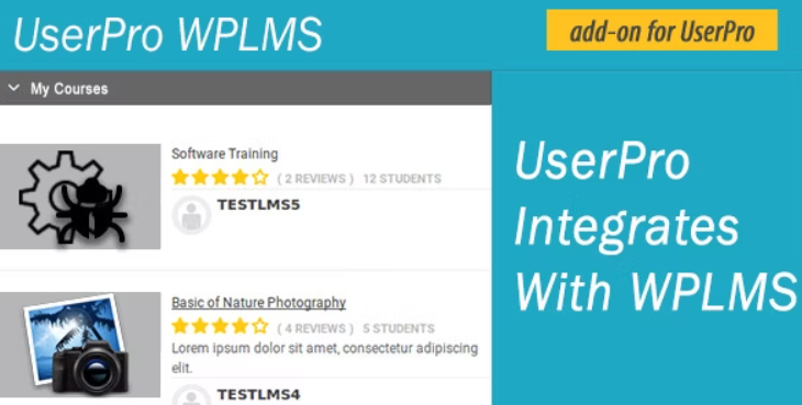 WPLMS integration for UserPro