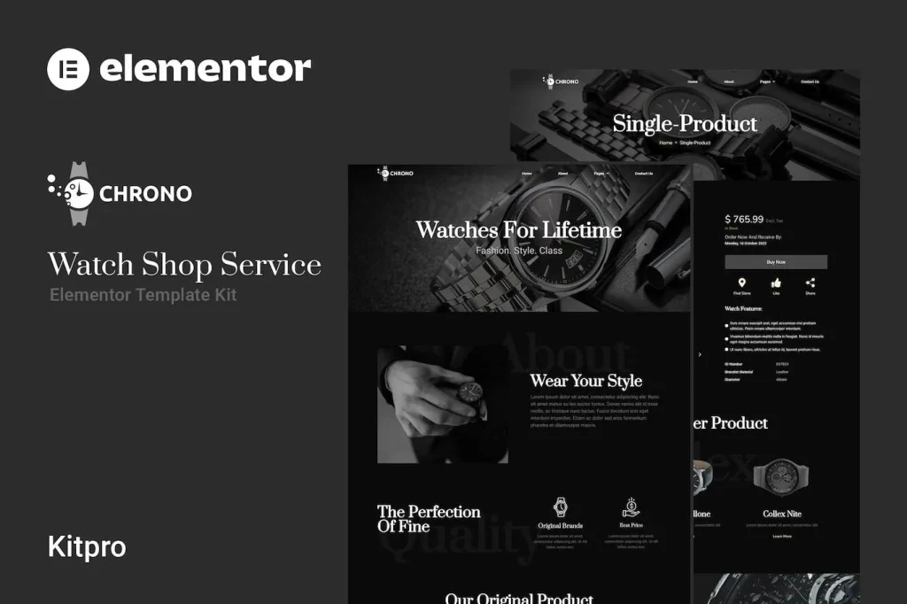 Chrono – Watch Service Elementor Template
