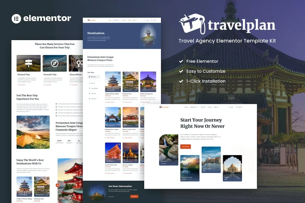 Travelplan – Tour & Travel Agency Elementor Template