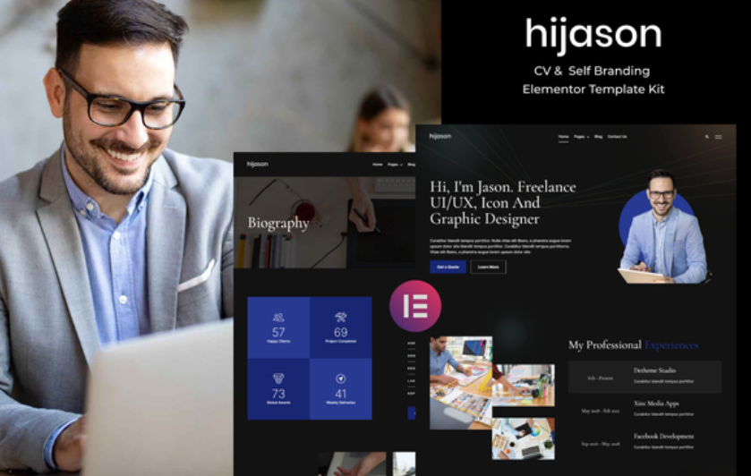 HiJason – CV & Self Branding Elementor Template