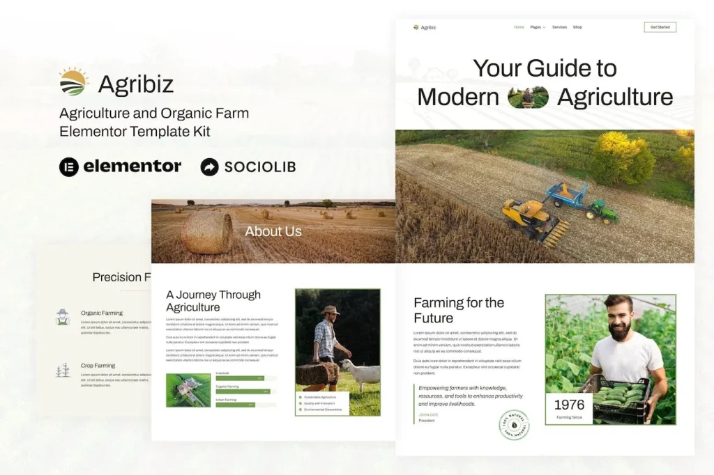 Agribiz – Agriculture & Organic Farm Elementor Template