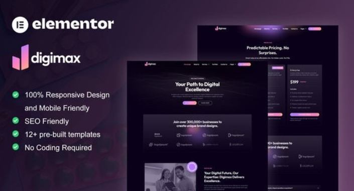 Digimax – Digital Marketing Agency Elementor Template