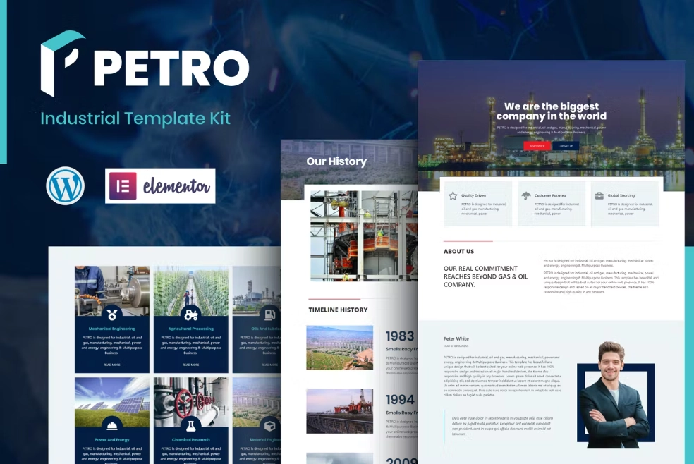 Petro – Industrial Elementor Template