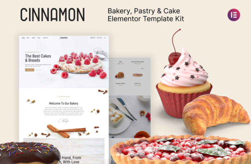 Cinnamon – Bakery & Pastry Shop Elementor Template
