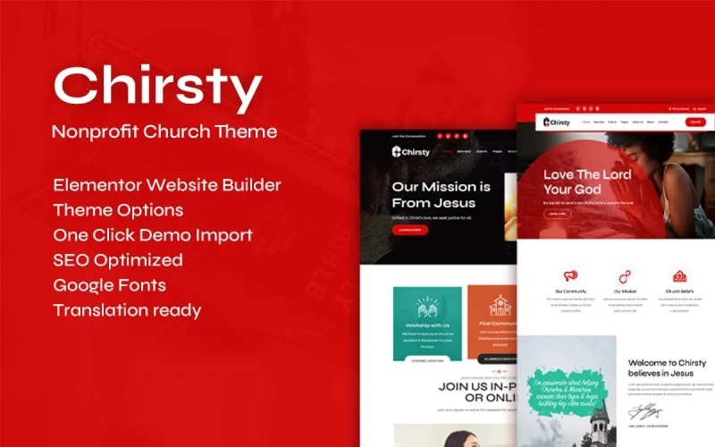 Chirsty – Multipurpose Nonprofit Church WordPress Theme