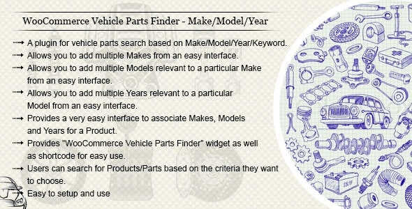WooCommerce Vehicle Parts Finder – Make/Model/Year/Engine/Category/Keyword