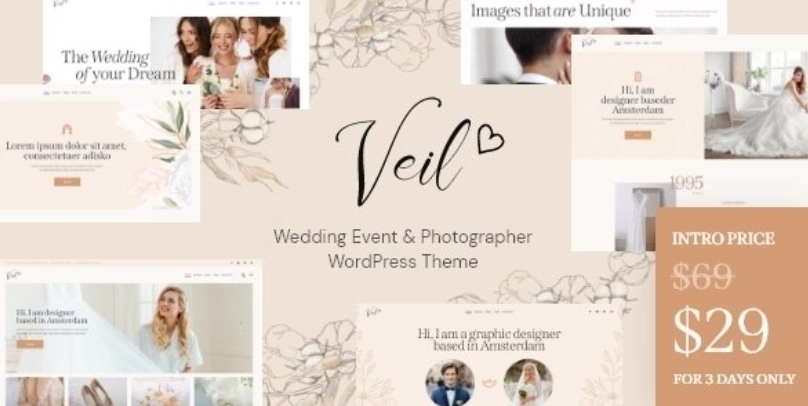 Veil – Wedding Event & Photographer WordPress Theme