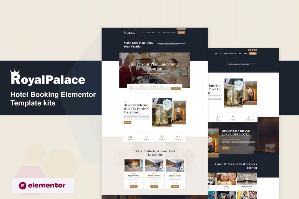 Royalpalace – Hotel Booking Elementor Pro Template
