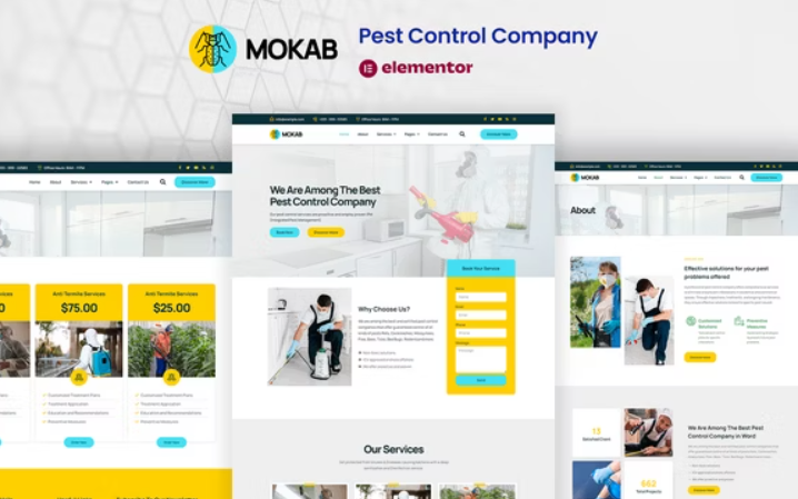 Mokab – Pest Control Services Elementor Pro Template