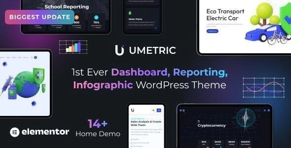 Umetric | WordPress Dashboard, Reporting and Infographic Theme