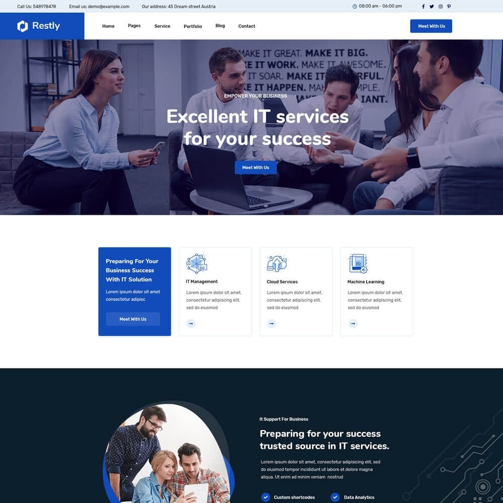 Restly – IT Solutions & Technology WordPress Theme