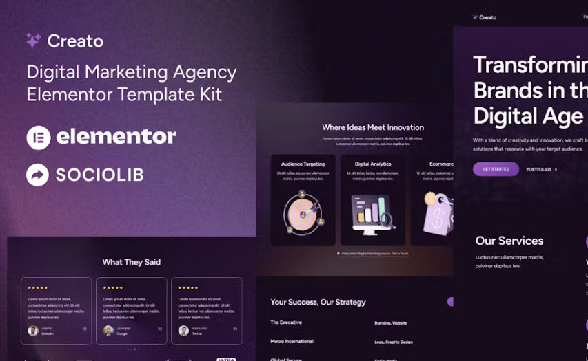 Creato – Digital Marketing Agency Elementor Template