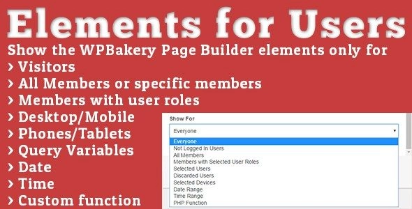 Elements for Users – Addon for WPBakery Page Builder