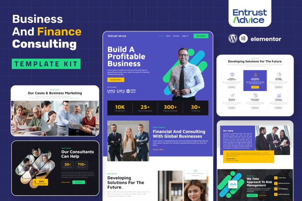 Entrust Advice – Business & Finance Consulting Elementor Template