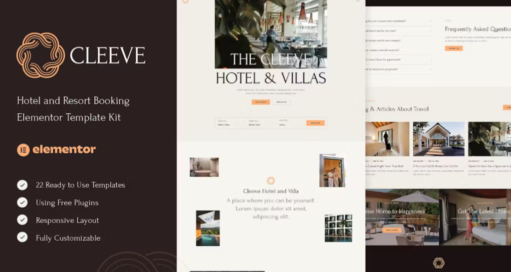 Cleeve – Hotel and Resort Booking Elementor Template