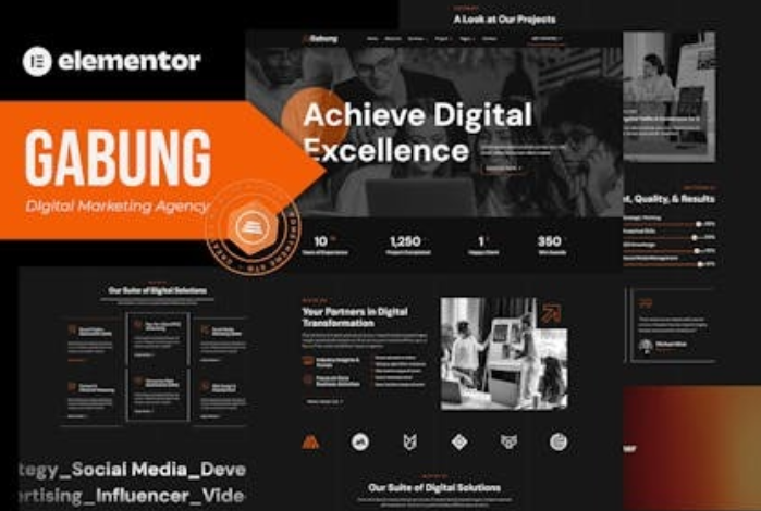 Gabung – Digital Marketing Agency Elementor Template