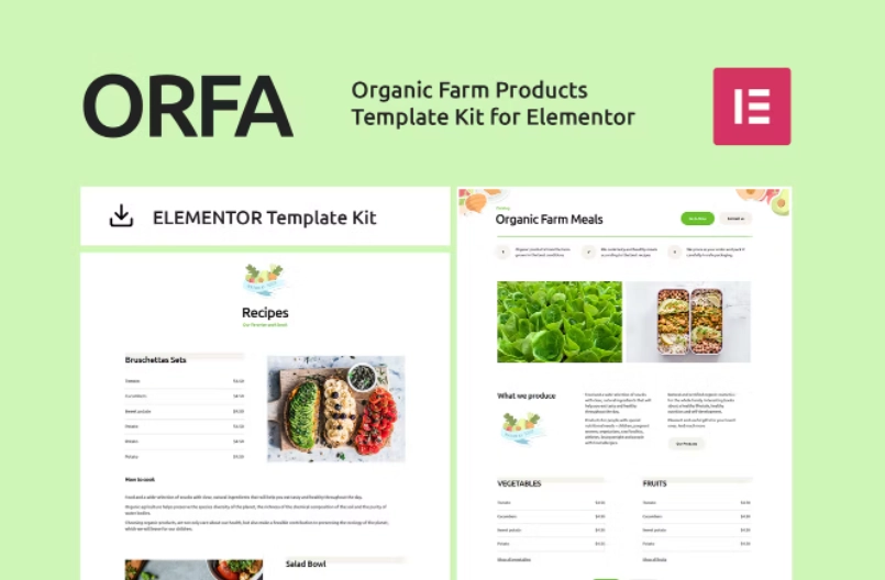 ORFA – Organic Farm Products Elementor Template