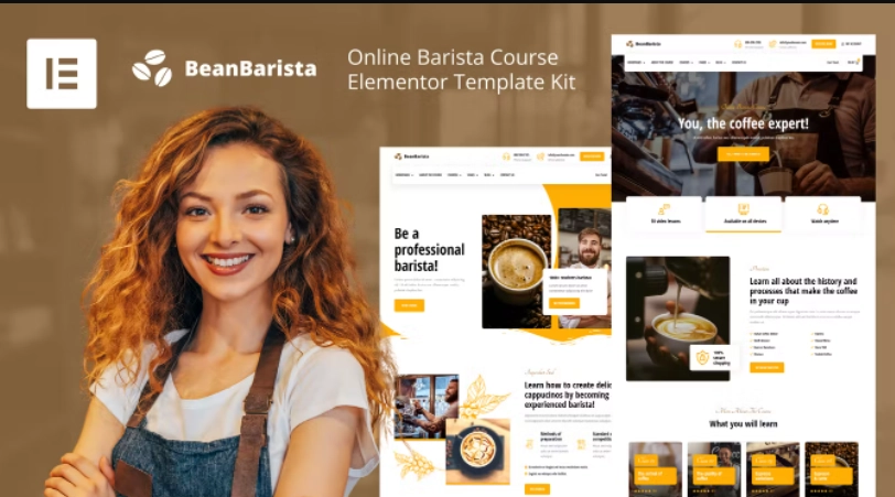 Bean Barista – Online Barista Course Elementor Template