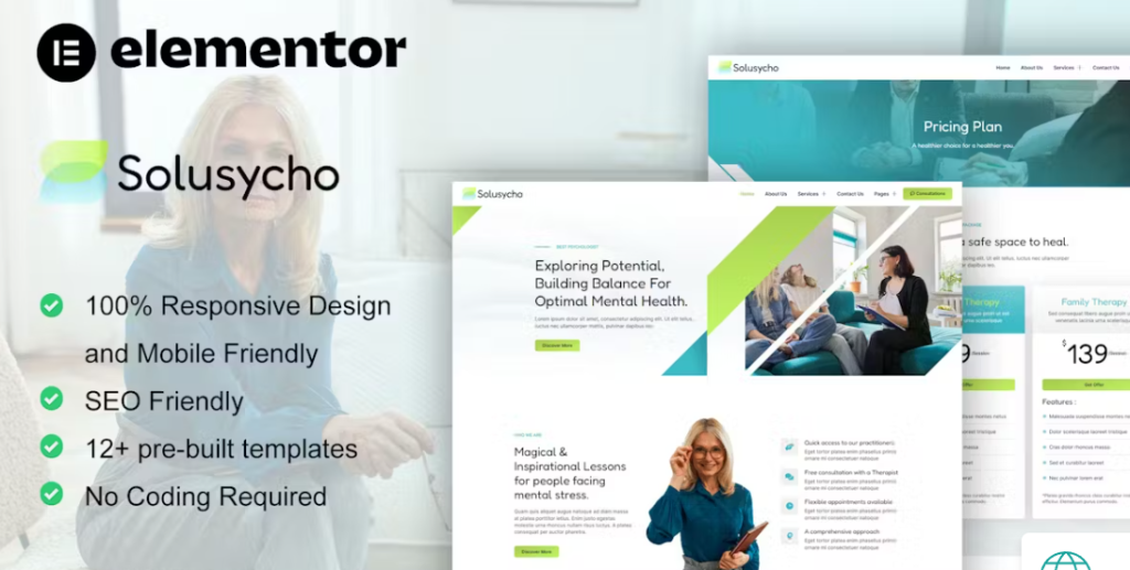 Solusycho – Psychology & Mental Health Elementor Template