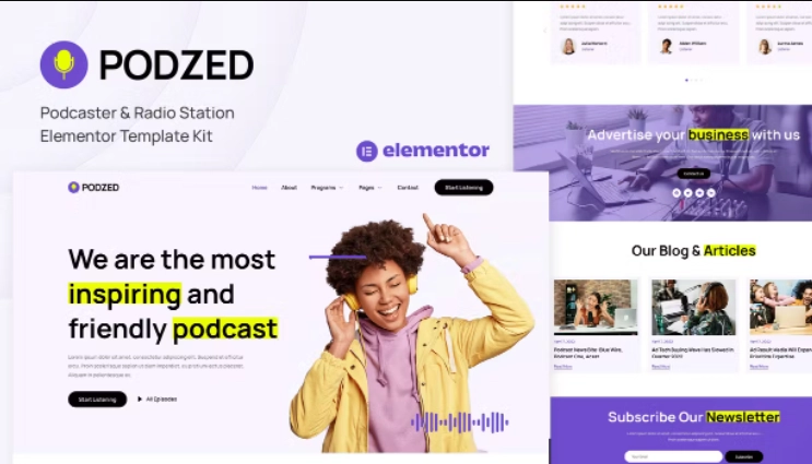 Podzed – Podcaster & Radio Station Elementor Template