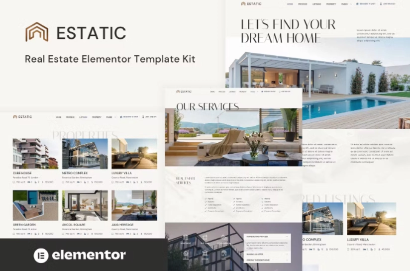 Estatic – Real Estate Elementor Template