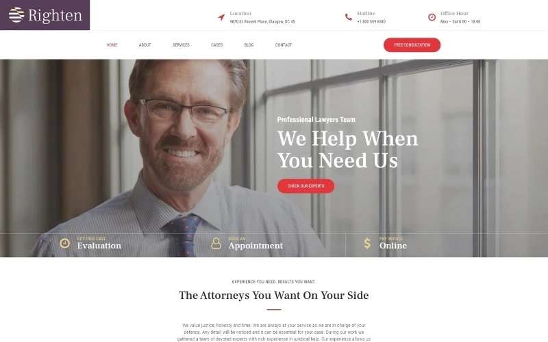 Righten – Advisory WordPress Elementor Theme WordPress Theme