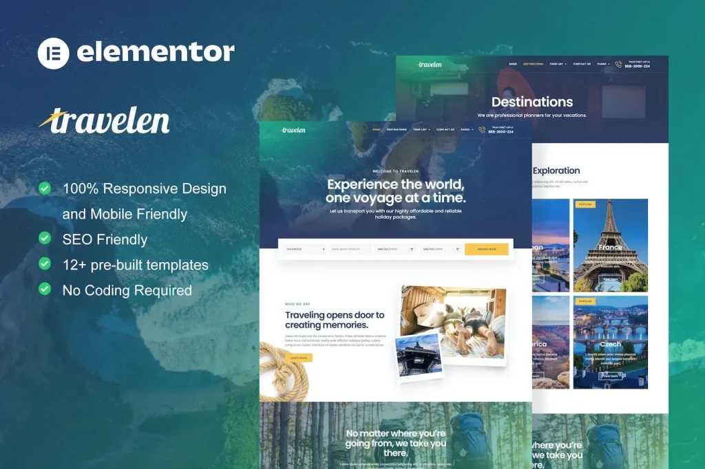 Travelen – Travel & Tour Agency Elementor Pro Template