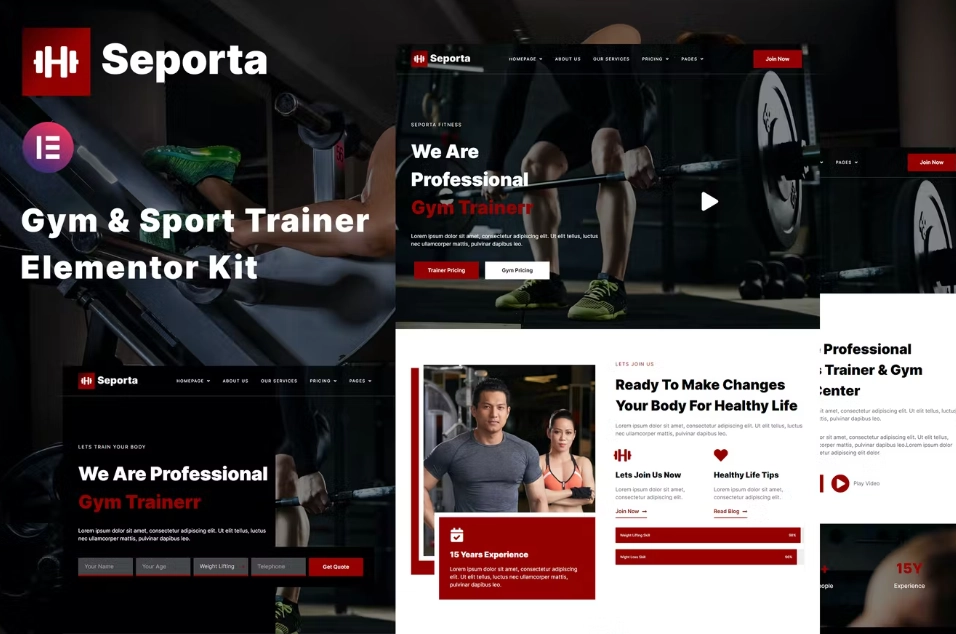 Seporta – Gym & Fitness Elementor Template