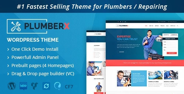 Plumber – Construction and Repairing WordPress Theme