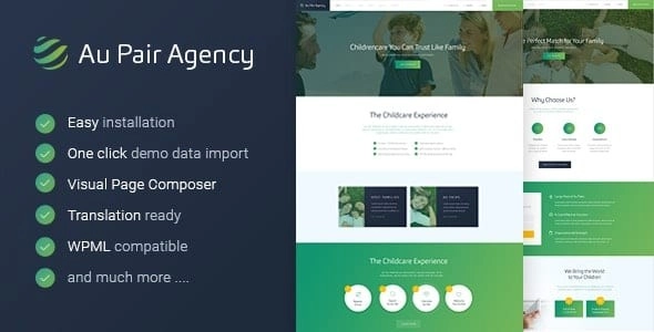 Au-Pair – Babysitting & Nanny Agency WordPress Theme