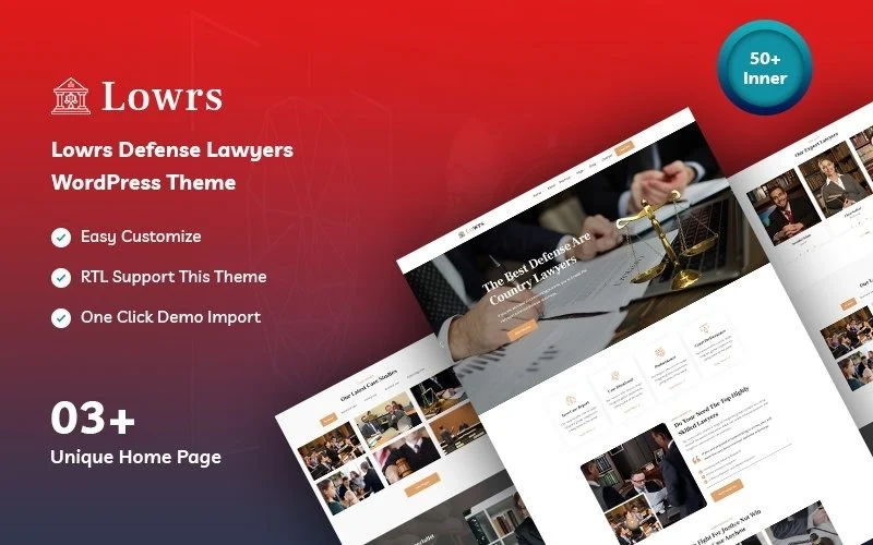 Lowrs – Defense Lawyers WordPress Theme