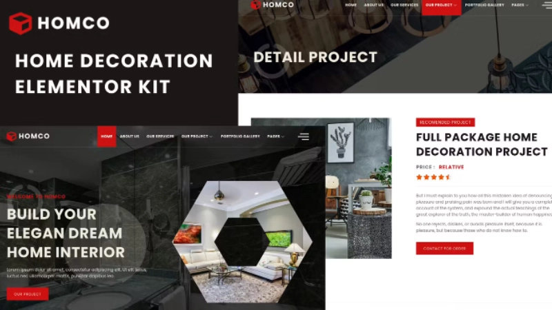 Homco – Home Interior Design Services Elementor Template