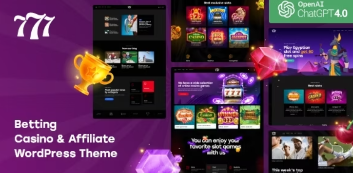 777 – Betting, Casino & Affiliate WordPress Theme