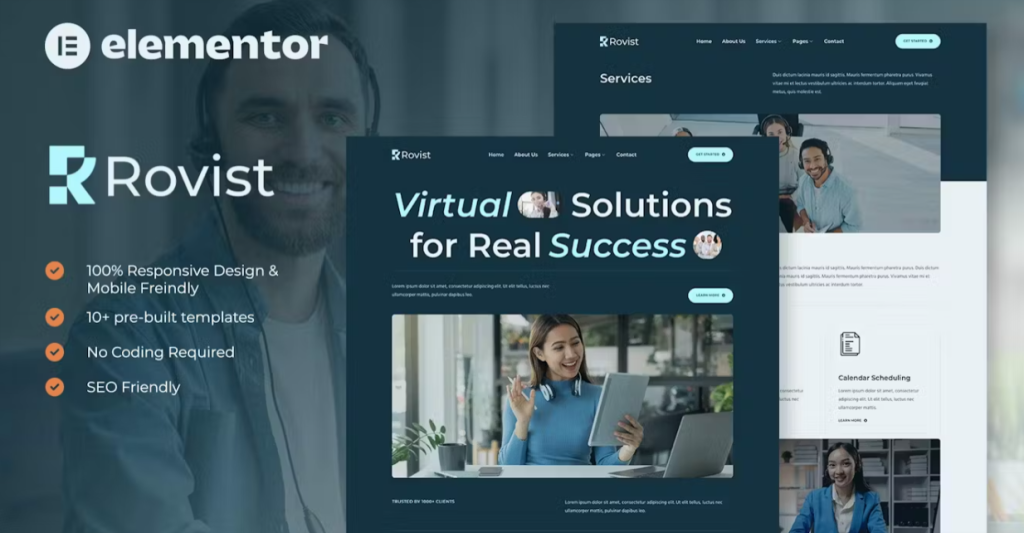 Rovist – Virtual Assistant Service Elementor Template