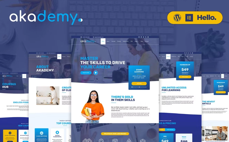 Akademy – Online Courses Elementor Template