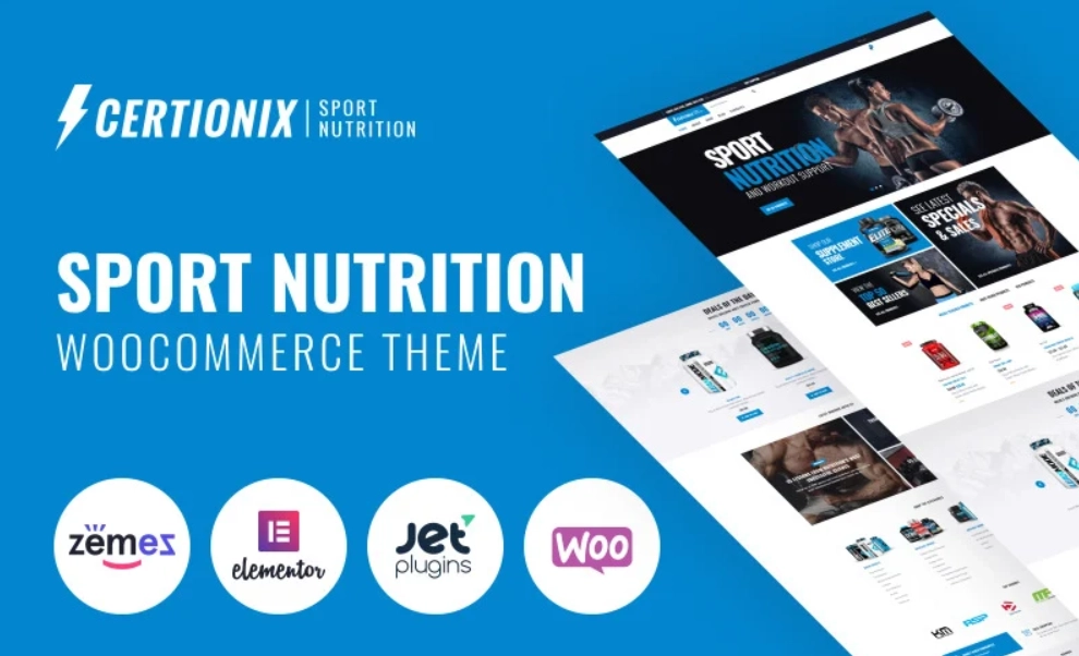 Certionix – Sport Nutrition Website Template with Woocommerce and Elementor WooCommerce Theme