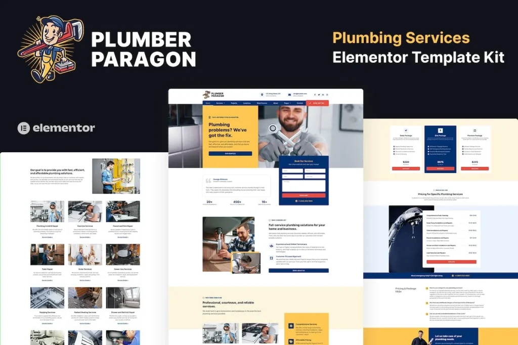 Plumber Paragon – Plumbing Services Elementor Pro Template