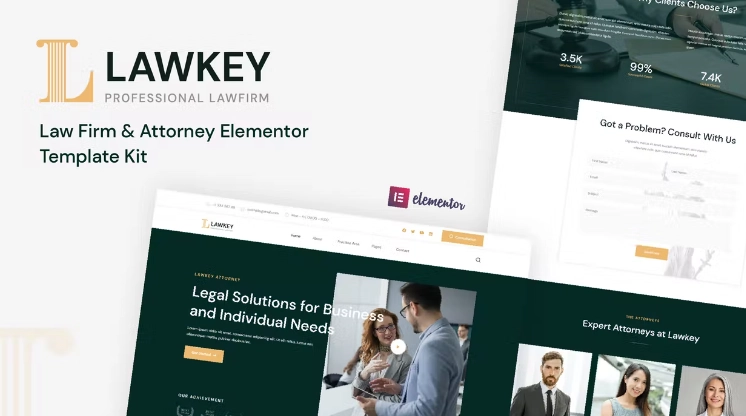 Lawkey – Law Firm & Attorney Elementor Template