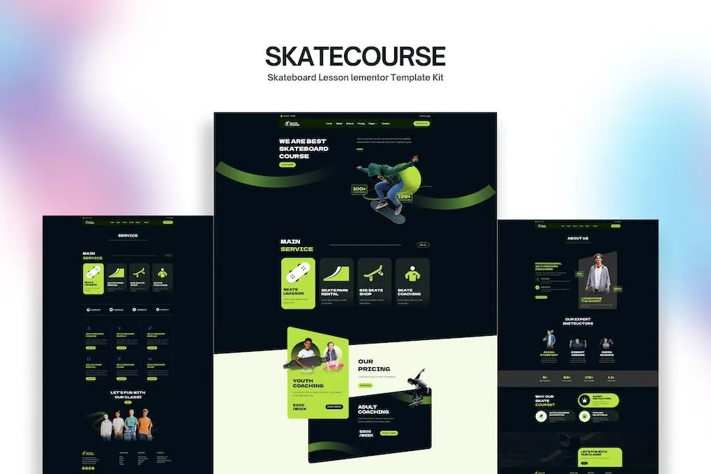 Skatecourse – Skateboard Lesson Elementor