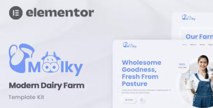 Moolky – Modern Dairy Farm Elementor Template