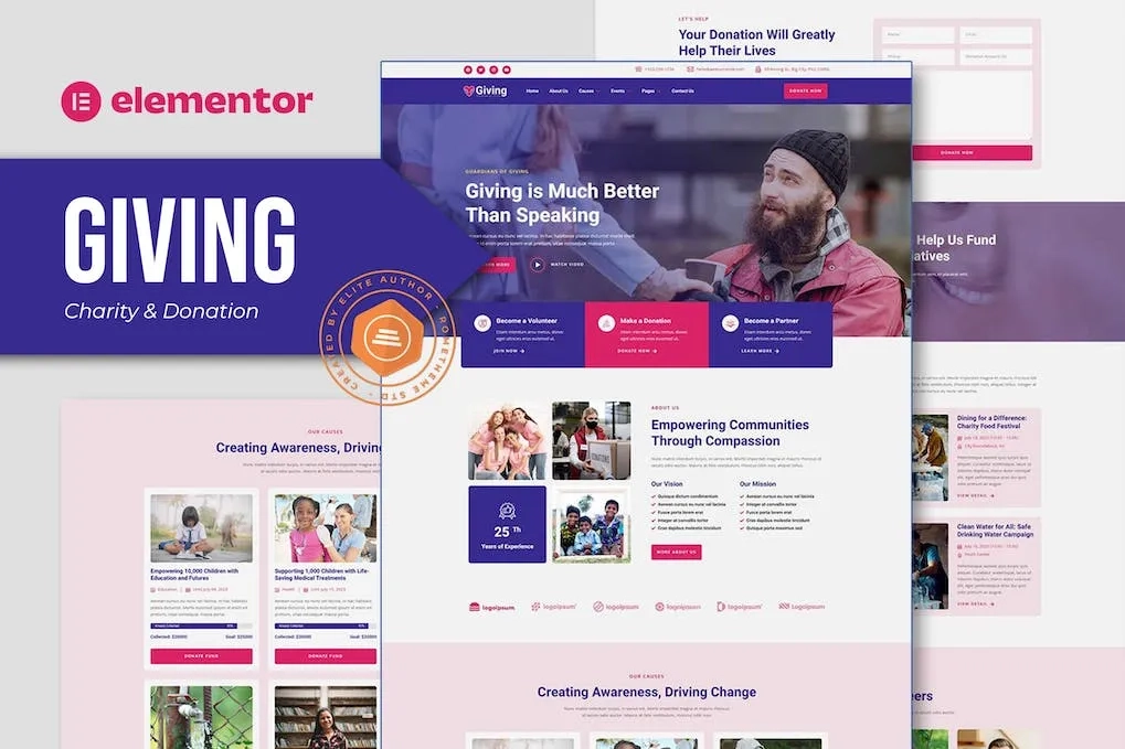 Giving – Charity & Donation Elementor Template