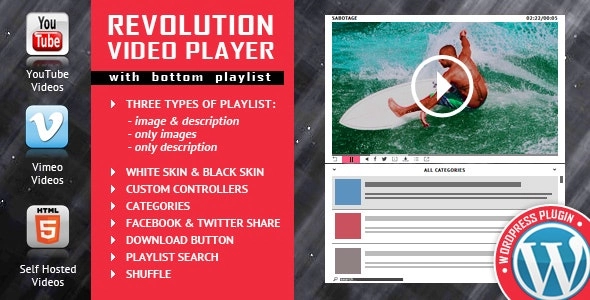 Revolution Video Player – YouTube, Vimeo and Self-Hosted Videos