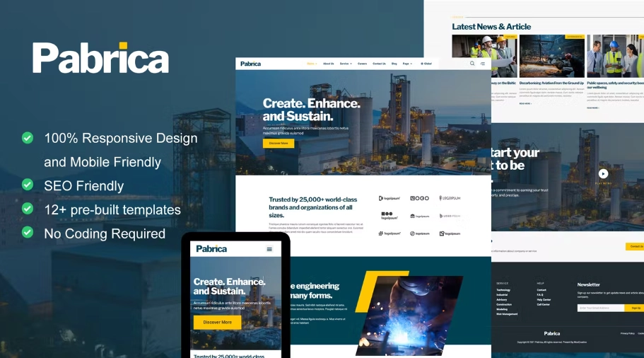 Pabrica – Engineering & Industrial Service Elementor Template