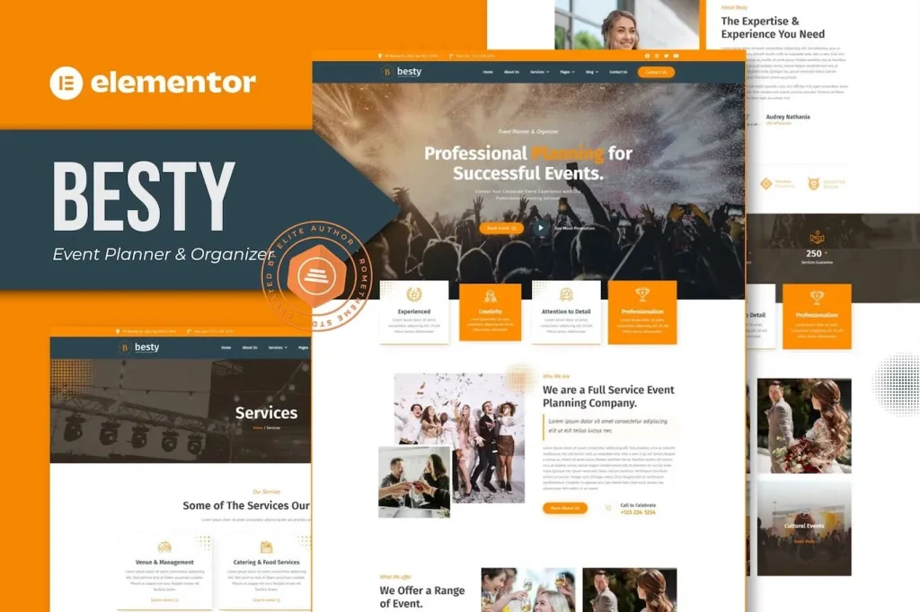 Besty – Event Planner & Organizer Elementor Template