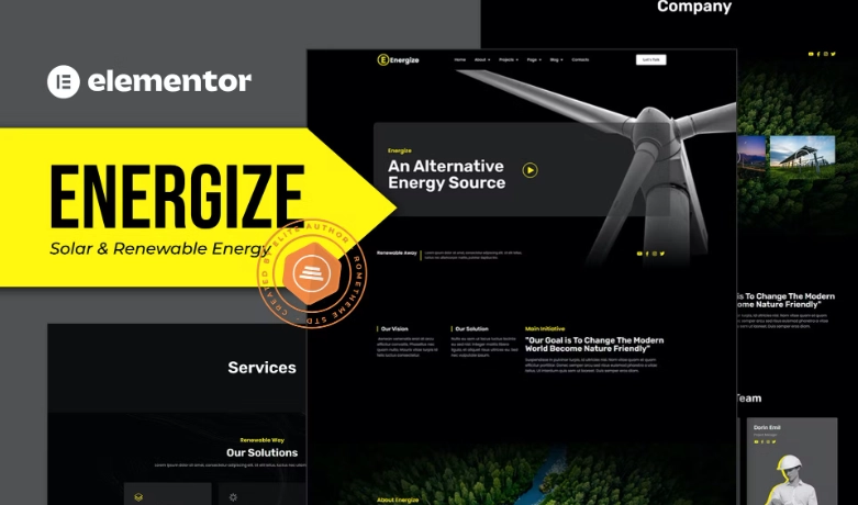 Energize – Solar & Renewable Energy Elementor Template